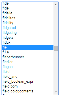 Word list